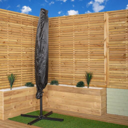 Samuel Alexander 3M Cantilever Parasol In Beige With Crank Handle For Patio Garden Banana Parasol With Uv Protection - thumbnail 8