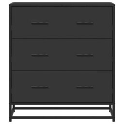 Berkfield Sideboard Black 68X35X76 Cm Engineered Wood And Metal - thumbnail 4