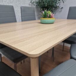 Kosy Koala Modern Rectangle Wood Effect Dining Table Set With 6 Grey Chairs Dining Room Furniture - thumbnail 4