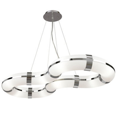 Luminosa Lighting Luminosa Guss Rectangular Pendant Gu10 8 Light L1/sgu10 Infinity Shape, Polished Chrome/white Acrylic, Cfl Lamps Included - image 1