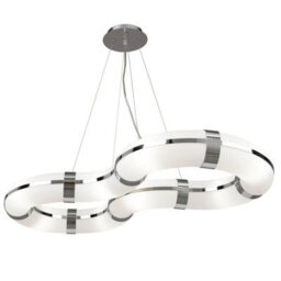 Luminosa Lighting Luminosa Guss Rectangular Pendant Gu10 8 Light L1/sgu10 Infinity Shape, Polished Chrome/white Acrylic, Cfl Lamps Included