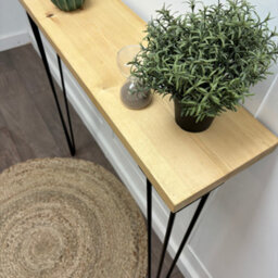 Off The Grain Wooden Console Table With Hairpin Legs - 60Cm - thumbnail 3