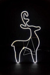 Shatchi Reindeer Neon Effect Rope Light Silhouette Double Side 90 Cool White Leds Christmas Outdoor - thumbnail 1