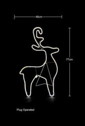 Shatchi Reindeer Neon Effect Rope Light Silhouette Double Side 90 Cool White Leds Christmas Outdoor - thumbnail 2