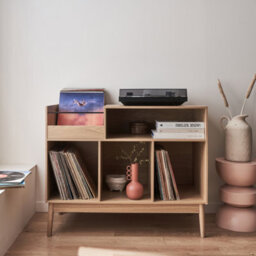Sweeek - 100Cm Vintage Vinyl Furniture With Wood Effect Dune Natural 100X48X81.5 Cm