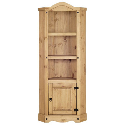 Corner Solid Pine Bookcase Rustic Distressed - image 1