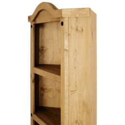 Corner Solid Pine Bookcase Rustic Distressed - thumbnail 3