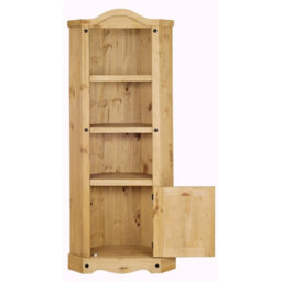 Corner Solid Pine Bookcase Rustic Distressed - thumbnail 2
