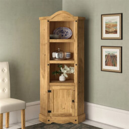 Corner Solid Pine Bookcase Rustic Distressed - thumbnail 4