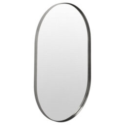 Pacific Lifestyle Oval Wall Mirror Silver Metal Slim Frame 60X90Cm Contemporary - thumbnail 5