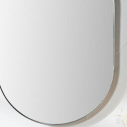 Pacific Lifestyle Oval Wall Mirror Silver Metal Slim Frame 60X90Cm Contemporary - thumbnail 4
