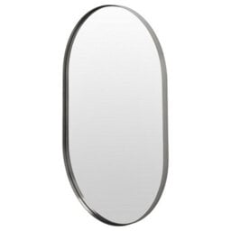 Pacific Lifestyle Oval Wall Mirror Silver Metal Slim Frame 60X90Cm Contemporary - thumbnail 6