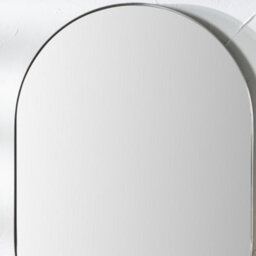 Pacific Lifestyle Oval Wall Mirror Silver Metal Slim Frame 60X90Cm Contemporary - thumbnail 3