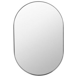 Pacific Lifestyle Oval Wall Mirror Silver Metal Slim Frame 60X90Cm Contemporary - thumbnail 2