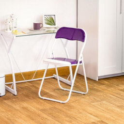 Harbour Housewares Coloured Padded Folding Chairs - Purple - Pack Of 2 - thumbnail 6