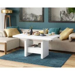 Heze Furniture Lotta 2 In 1 Extending Coffee / Dining Table 120-180Cm - White - thumbnail 6