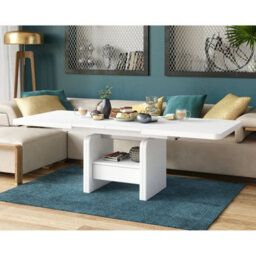 Heze Furniture Lotta 2 In 1 Extending Coffee / Dining Table 120-180Cm - White - thumbnail 7
