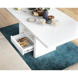 Heze Furniture Lotta 2 In 1 Extending Coffee / Dining Table 120-180Cm - White - thumbnail 4