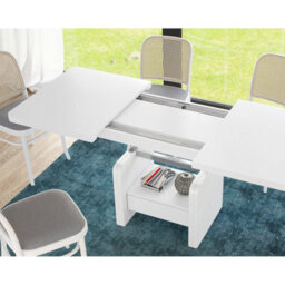 Heze Furniture Lotta 2 In 1 Extending Coffee / Dining Table 120-180Cm - White - thumbnail 5