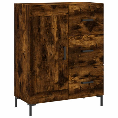 Berkfield Classic Sideboard Smoked Oak 69.5X34X90 Cm Engineered Wood - image 1