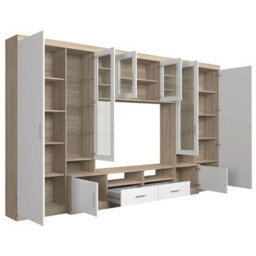 Paris Living Room Wall Unit Sonoma White With Led Lighting - thumbnail 4