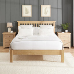 The Furniture Market Cheshire Whitewash Solid Oak 6Ft Super King Size Bed Frame Low Footboard - thumbnail 3