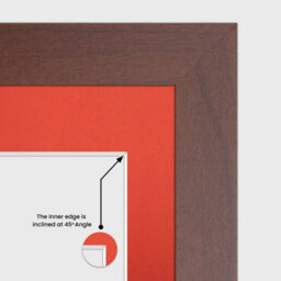 AK Frames 40X20Cm Rose Wood Modern Multi Photo Frame With Poppy Red Mount - Holds 3 Apertures (3X) 6X4 Photos - thumbnail 7