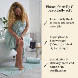 Misona Organic Cotton Bath Sheet - Duckegg - thumbnail 2