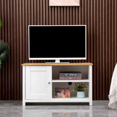 Furniturehmd Modern 1 Door Tv Stand Unit With Storage Shelves Corner Tv Cabinet,for Tvs Up To 50 Inches,living Room Furniture - image 1