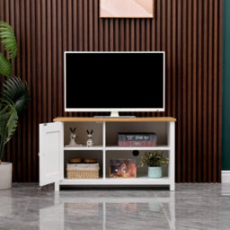 Furniturehmd Modern 1 Door Tv Stand Unit With Storage Shelves Corner Tv Cabinet,for Tvs Up To 50 Inches,living Room Furniture - thumbnail 4