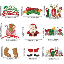 Amorly 3Pcs Christmas Santa Door Hanging Decorations, Festive Wall Pendants, Indoor & Outdoor Ornaments For Holiday Home And Xmas Party - thumbnail 2