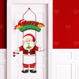 Amorly 3Pcs Christmas Santa Door Hanging Decorations, Festive Wall Pendants, Indoor & Outdoor Ornaments For Holiday Home And Xmas Party - thumbnail 3