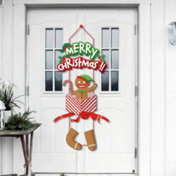 Amorly 3Pcs Christmas Santa Door Hanging Decorations, Festive Wall Pendants, Indoor & Outdoor Ornaments For Holiday Home And Xmas Party - thumbnail 5