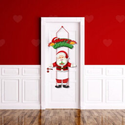 Amorly 3Pcs Christmas Santa Door Hanging Decorations, Festive Wall Pendants, Indoor & Outdoor Ornaments For Holiday Home And Xmas Party - thumbnail 7