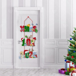 Amorly 3Pcs Christmas Santa Door Hanging Decorations, Festive Wall Pendants, Indoor & Outdoor Ornaments For Holiday Home And Xmas Party - thumbnail 4