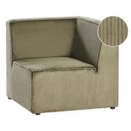 Beliani Corner Seat Lemvig Corduroy Green Right Hand - thumbnail 1