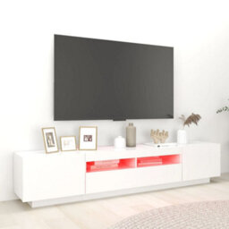 Berkfield Tv Cabinet With Led Lights White 200X35X40 Cm - thumbnail 3