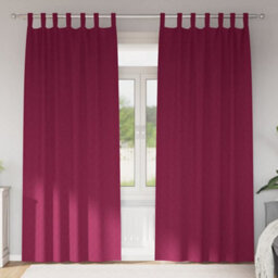 Berkfield Curtains With Curtains 2 Pcs Wine Red Polyester - thumbnail 1