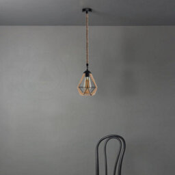 Vintage Hemp Rope  Ceiling Light, E27 Retro Metal Hanging Ceiling Lamp, Bedroom, Kitchen, Cafe Bar - thumbnail 2
