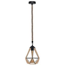 Vintage Hemp Rope  Ceiling Light, E27 Retro Metal Hanging Ceiling Lamp, Bedroom, Kitchen, Cafe Bar - thumbnail 1