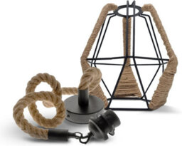 Vintage Hemp Rope  Ceiling Light, E27 Retro Metal Hanging Ceiling Lamp, Bedroom, Kitchen, Cafe Bar - thumbnail 6