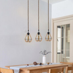 Vintage Hemp Rope  Ceiling Light, E27 Retro Metal Hanging Ceiling Lamp, Bedroom, Kitchen, Cafe Bar - thumbnail 9
