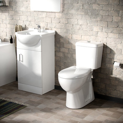 Nes Home Suite Set Of 450mm White Basin Vanity And Close Coupled Toilet - image 1