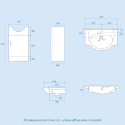 Nes Home Suite Set Of 450mm White Basin Vanity And Close Coupled Toilet - thumbnail 5