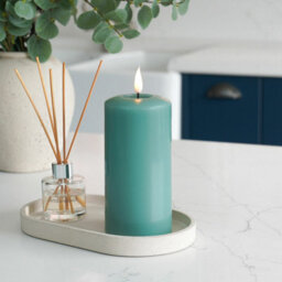 Festive Lights Ember™ Battery Signature Sage Green Candle, 15Cm