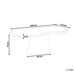 Beliani Garden Dining Table Spoleto 200 Cm 110 Cm Beige - thumbnail 3
