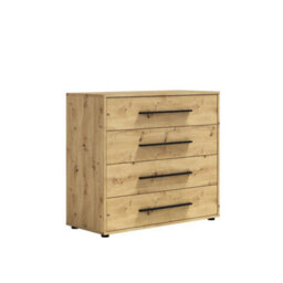 Arte Maxione Mx-03 Chest Of Drawers 99Cm - Oak Artisan, Natural Four-Drawer Storage