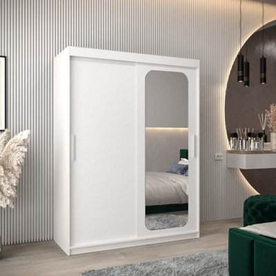 Arte Uppsala T2 Sliding Door Wardrobe 150Cm In White - Clean, Mirrored Storage For Bright Bedrooms - image 1