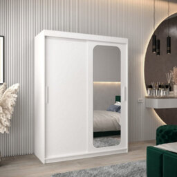 Arte Uppsala T2 Sliding Door Wardrobe 150Cm In White - Clean, Mirrored Storage For Bright Bedrooms - thumbnail 1