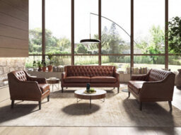 Angel Cerda 3-Seater Chester Sofa In Cognac Brown Leather - thumbnail 6